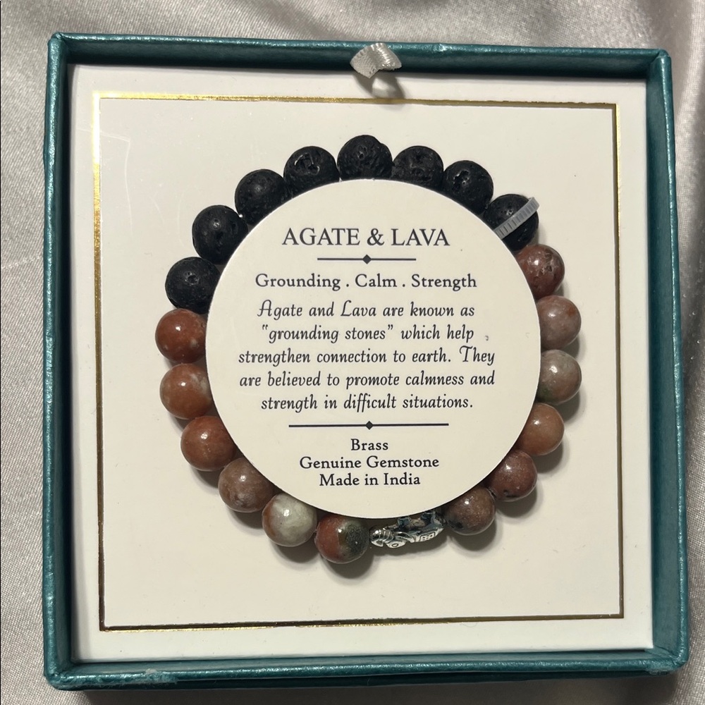 Agate & Lava Stone Bracelet - Earthy Elegance